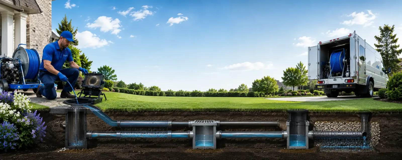 Outdoor drain cleaning information for Holcomb, MS